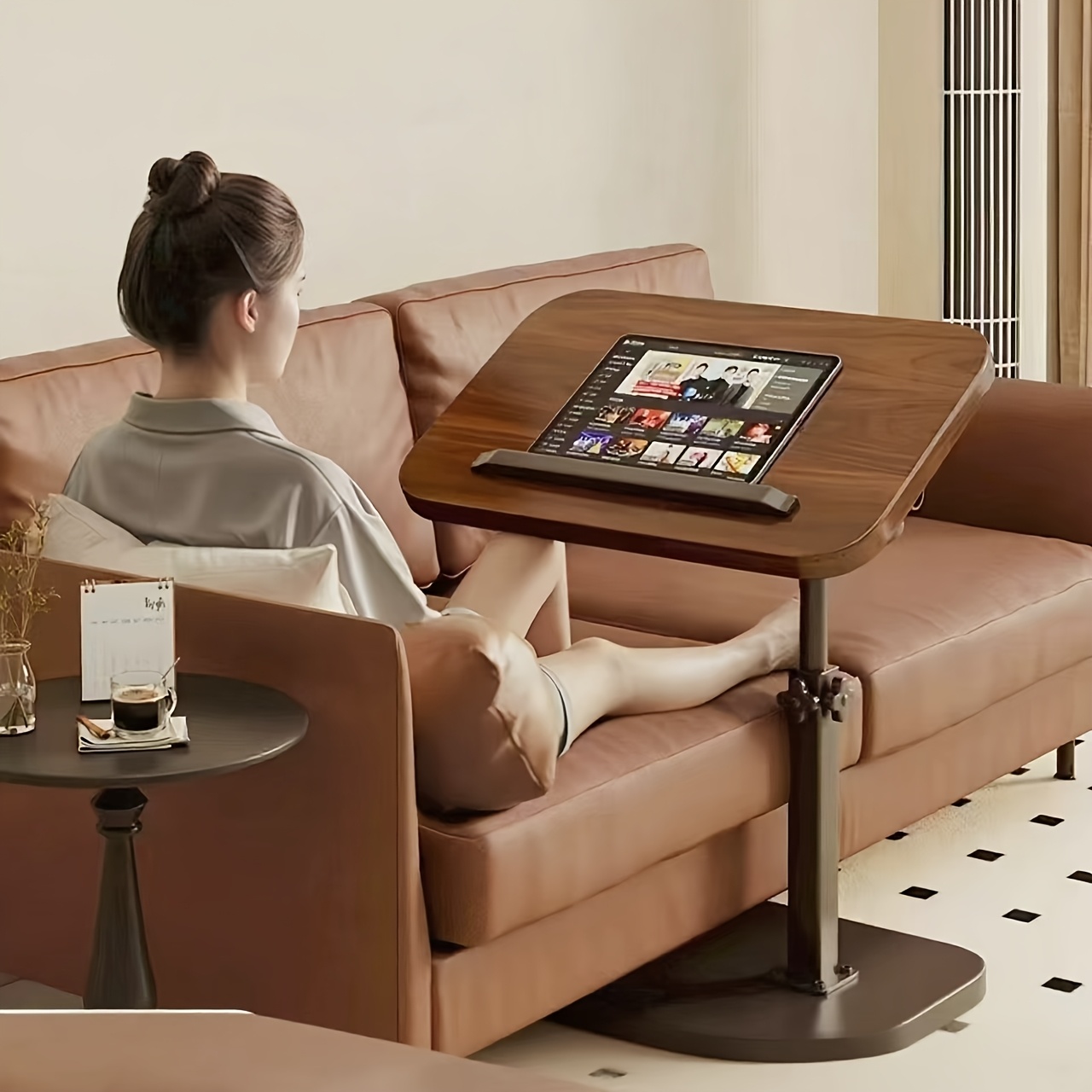 Outdoor Furniture Wood - Mesa Giratória para Laptop em Nogueira