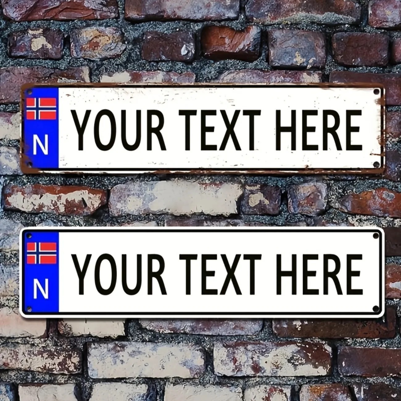 Outdoor Furniture Metal - Placa de Metal Vintage Norueguês Personalizada
