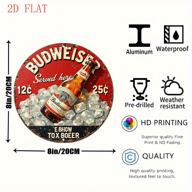 1pc logotipo de cerveja vintag - Outdoor Furniture Metal avaliação e preço