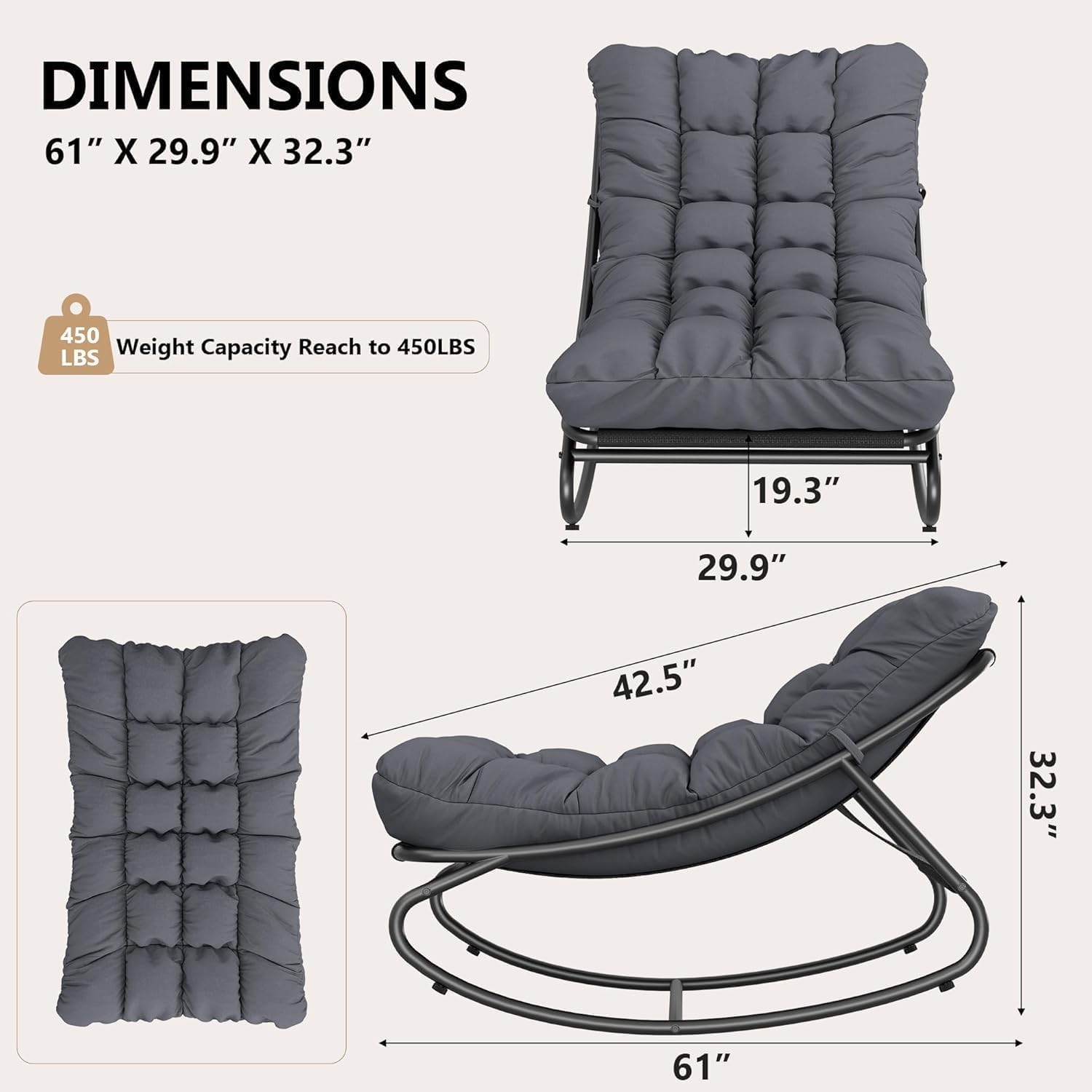Cadeira de balanço para pátio, - Outdoor Furniture Metal Chairs avaliação e preço