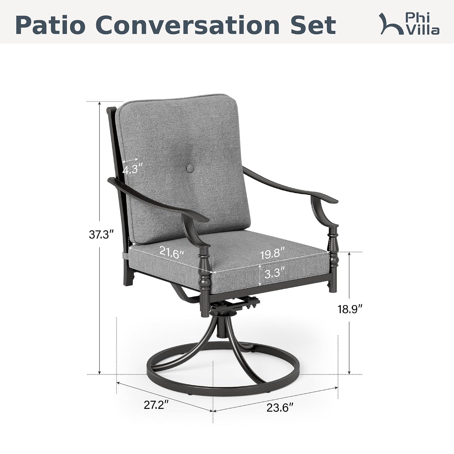 Cadeiras de Pátio Giratórias 2 - Outdoor Furniture Metal Chairs avaliação e preço