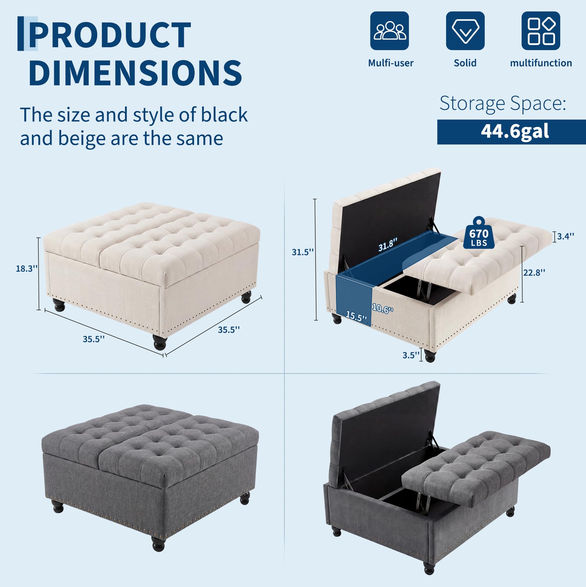 Puff Baú Retangular de 36 Pole - Outdoor Furniture Wood avaliação e preço